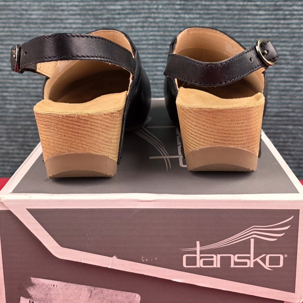 Dansko Tammy Slingback Clogs Leather & Wood, Stapled Construction - Picture 9 of 16